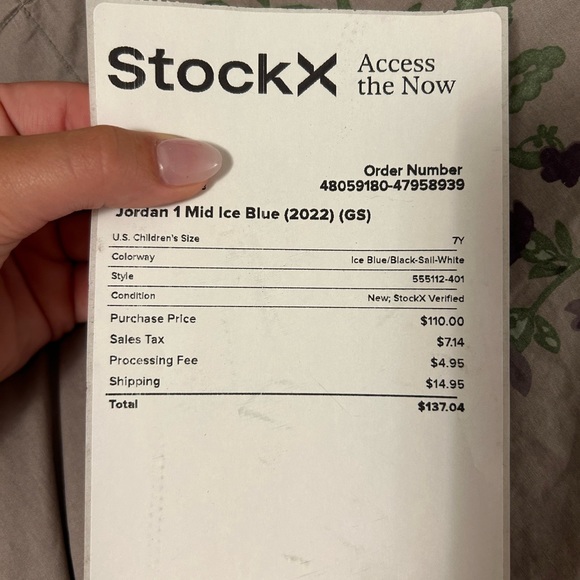 Jordan 1 Mid Ice Blue (2022) (GS) - Picture 12 of 12